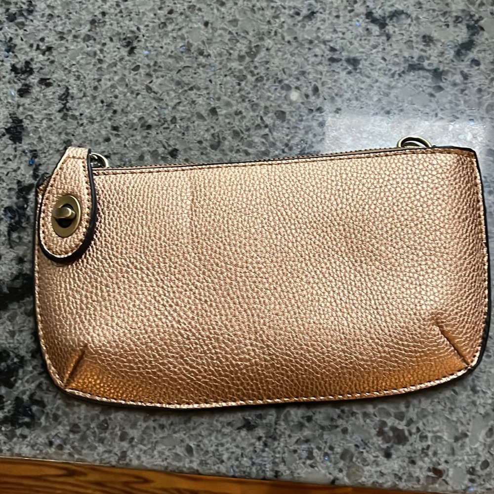 Rose gold crossbody bag/clutch